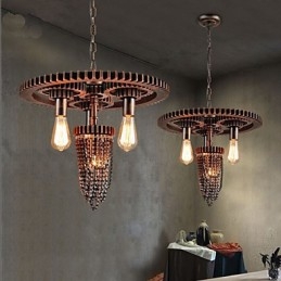 Industriell Vind Cafe Studio Gear Tre Huvudlampa