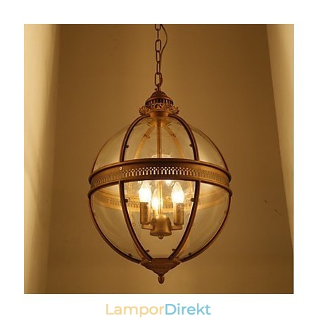 Järn Brons Ljuskrona Lampa Glas Järn Brons Ljuskrona Lampa Glas
