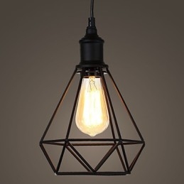 American Small Steel Birdcage Pendel Vintage Retro Diy Drop Light Industriell Belysningsarmatur För Heminredning