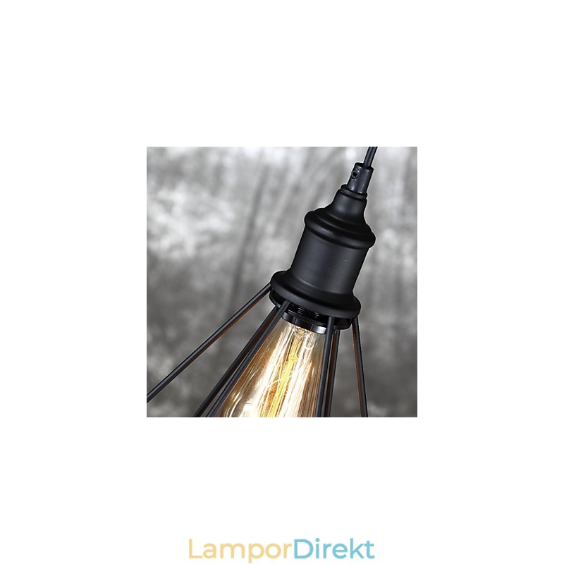 American Small Steel Birdcage Pendel Vintage Retro Diy Drop Light Industriell Belysningsarmatur För Heminredning