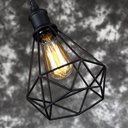 American Small Steel Birdcage Pendel Vintage Retro Diy Drop Light Industriell Belysningsarmatur För Heminredning