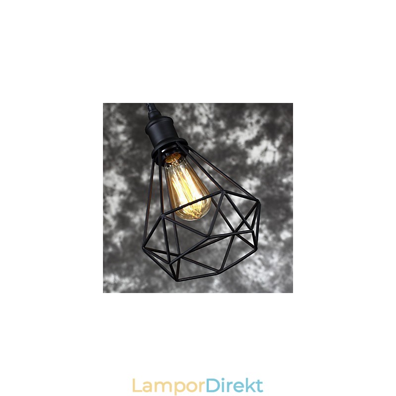 American Small Steel Birdcage Pendel Vintage Retro Diy Drop Light Industriell Belysningsarmatur För Heminredning