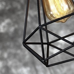 American Small Steel Birdcage Pendel Vintage Retro Diy Drop Light Industriell Belysningsarmatur För Heminredning