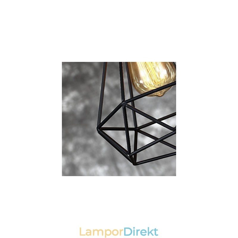 American Small Steel Birdcage Pendel Vintage Retro Diy Drop Light Industriell Belysningsarmatur För Heminredning