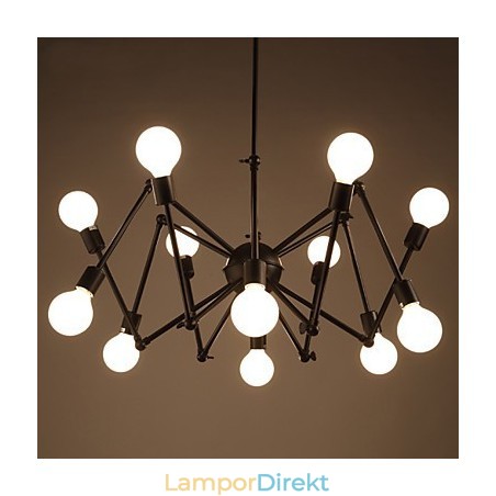 American Loft Black Lights Iron Spider Ljuskrona Med 12 Huvuden American Loft Black Lights Iron Spider Ljuskrona Med 12 Huvuden