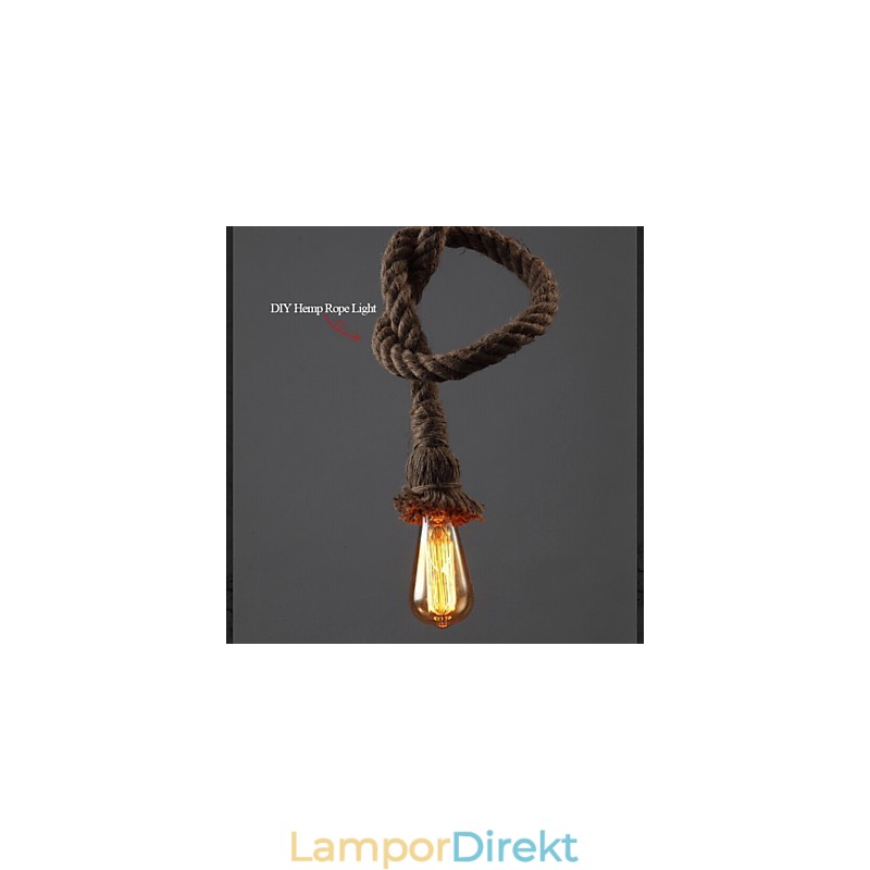 1 Lätt Diy Art Hamp Rope Light Creative Hemp Rope Droplight