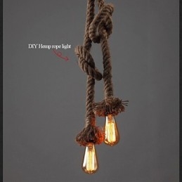 1 Lätt Diy Art Hamp Rope Light Creative Hemp Rope Droplight