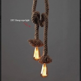 1 Lätt Diy Art Hamp Rope Light Creative Hemp Rope Droplight