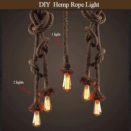 1 Lätt Diy Art Hamp Rope Light Creative Hemp Rope Droplight