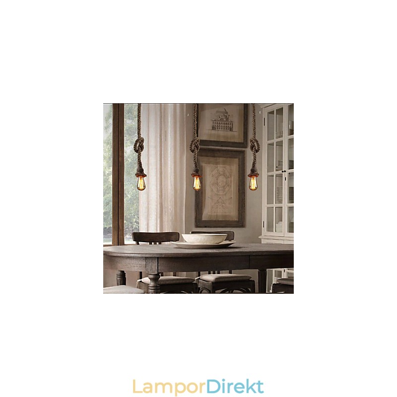 1 Lätt Diy Art Hamp Rope Light Creative Hemp Rope Droplight