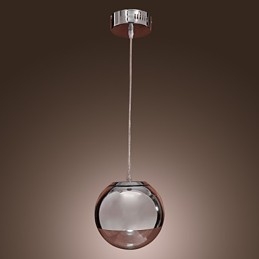 Modern Contemporary Globe Mini Style Chrome Metal Pendellampa