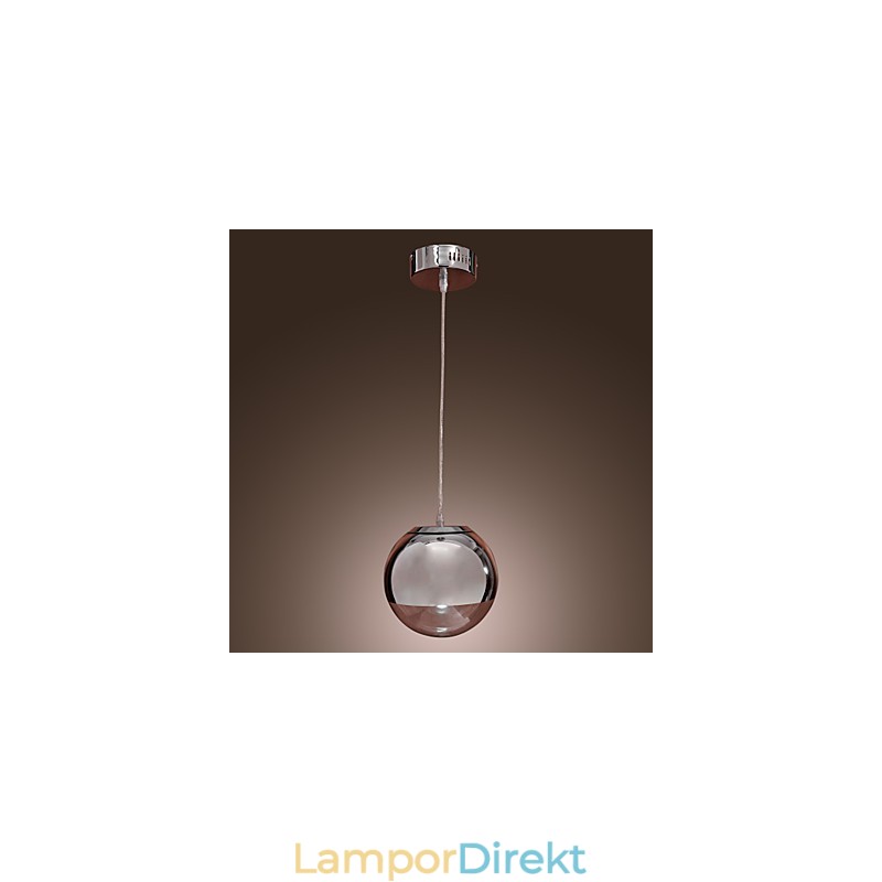 Modern Contemporary Globe Mini Style Chrome Metal Pendellampa