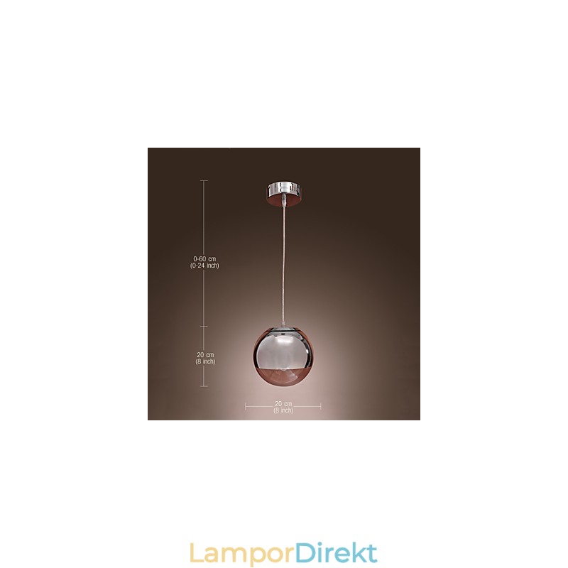 Modern Contemporary Globe Mini Style Chrome Metal Pendellampa