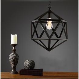 Retro Industriell Lampa Droplight Hexahedron Konstnärlig Originalitet Smidesjärn Taklampa
