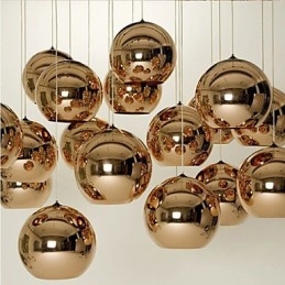 Creative Simple Glass Nordic Retro Galvanokula Pendellampa Light