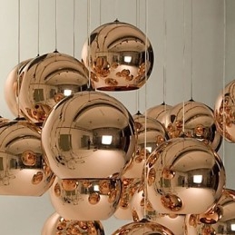 Creative Simple Glass Nordic Retro Galvanokula Pendellampa Light