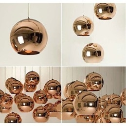 Creative Simple Glass Nordic Retro Galvanokula Pendellampa Light