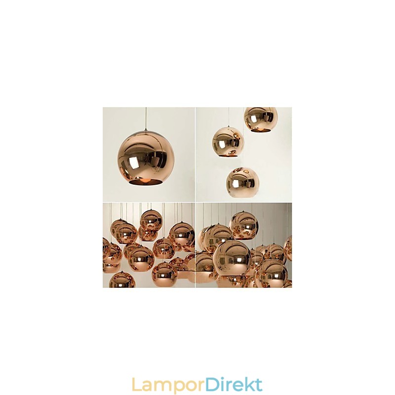 Creative Simple Glass Nordic Retro Galvanokula Pendellampa Light