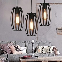 Creative Loft Återställande Antika Sätt Single Head Smidesjärn Ljuskrona Lampa