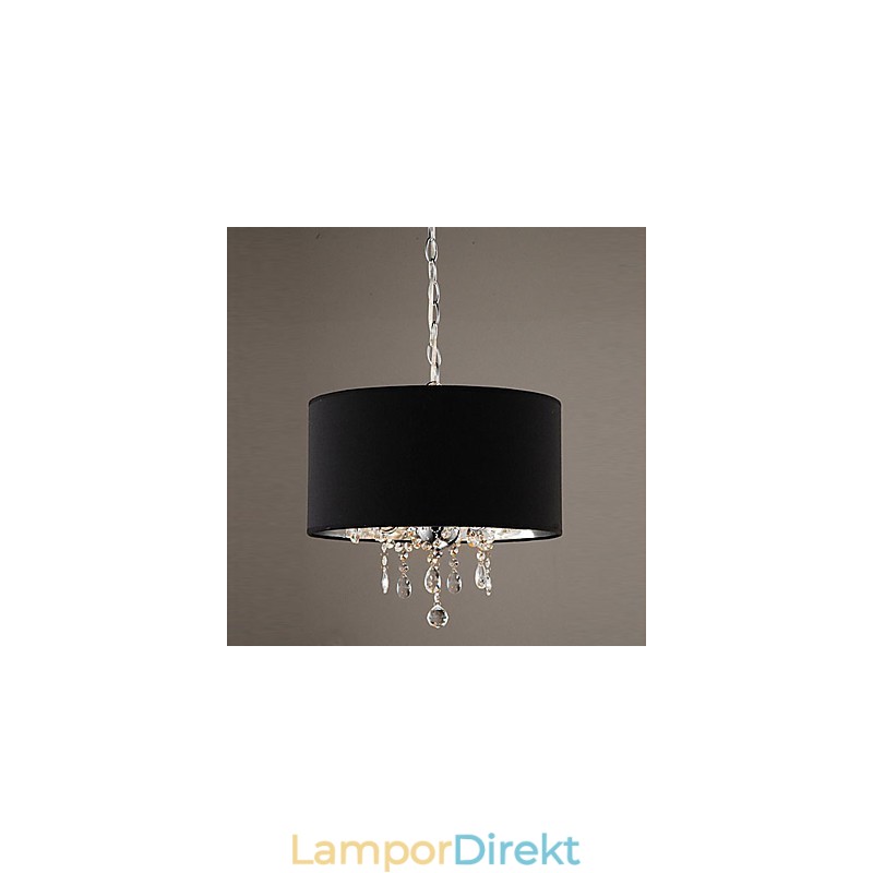 Modern Och Modern Trumkristallkrona I Ministil I Krom