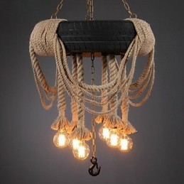 Vintage Målning Plast Taklampa
