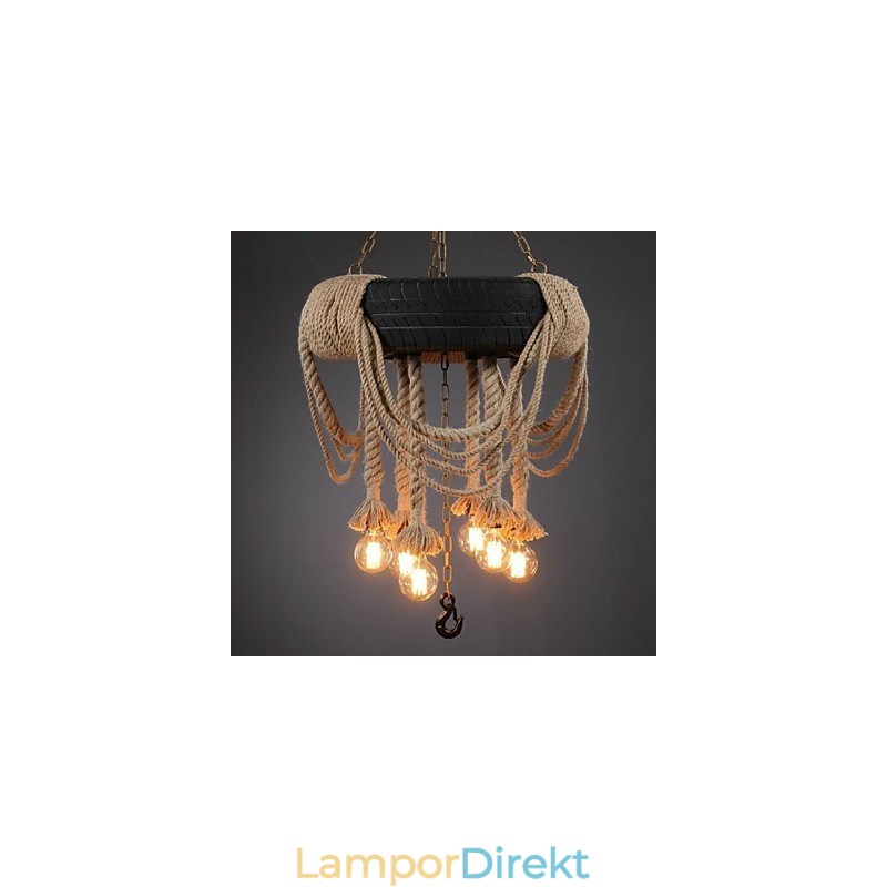 Vintage Målning Plast Taklampa