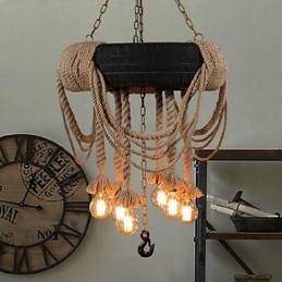Vintage Målning Plast Taklampa