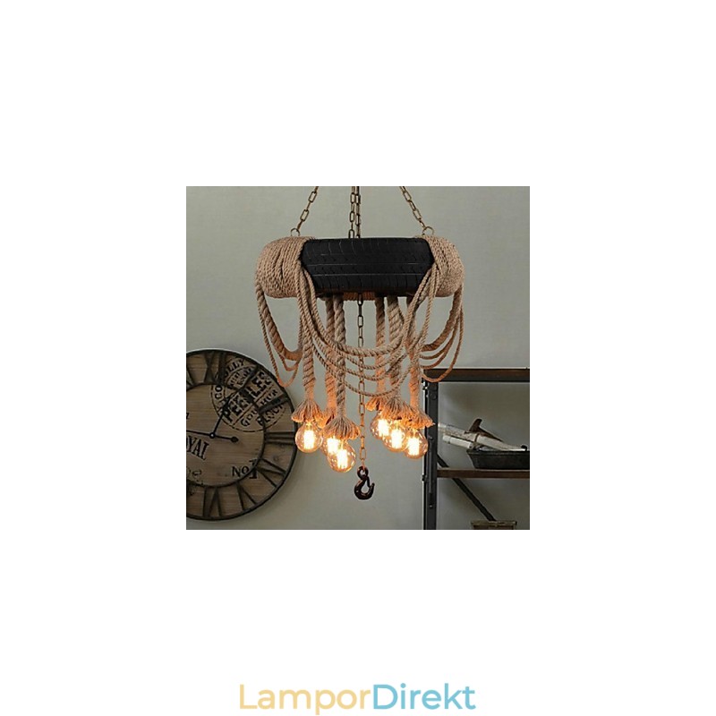 Vintage Målning Plast Taklampa