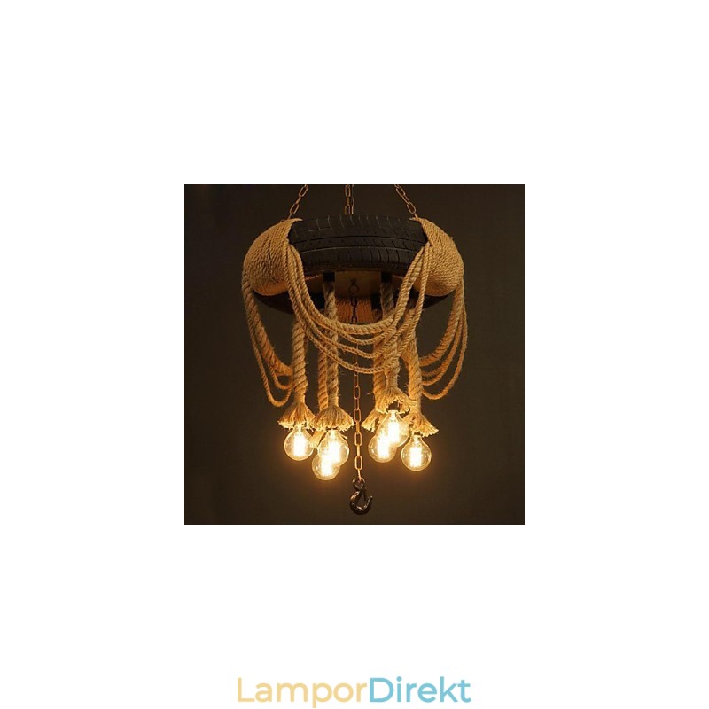 Vintage Målning Plast Taklampa