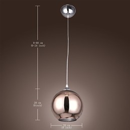 60 Modern Contemporary Globe Galvaniserad Metall Taklampa