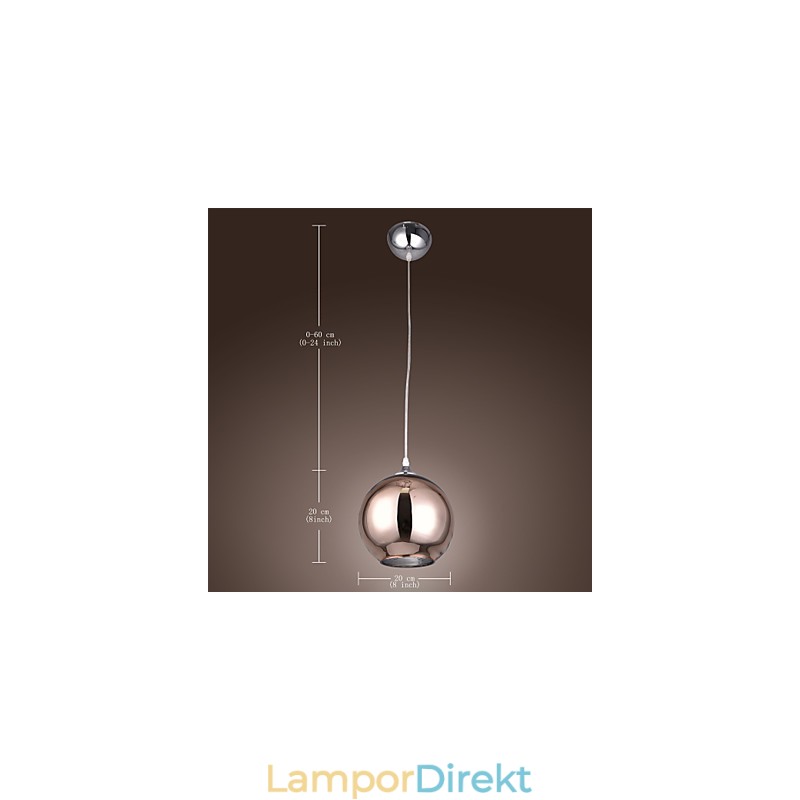 60 Modern Contemporary Globe Galvaniserad Metall Taklampa