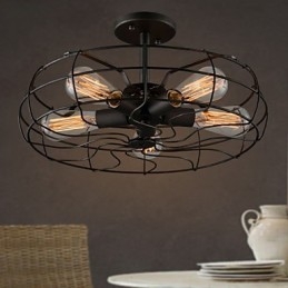 Loft Vintage Creative Lighting Lampor American Country Style Minimalistisk Iron Industrial Fläkt Ljuskrona