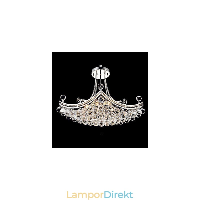 Modern Och Modern Kristall Galvaniserad Metall Taklampa