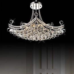 Modern Och Modern Kristall Galvaniserad Metall Taklampa
