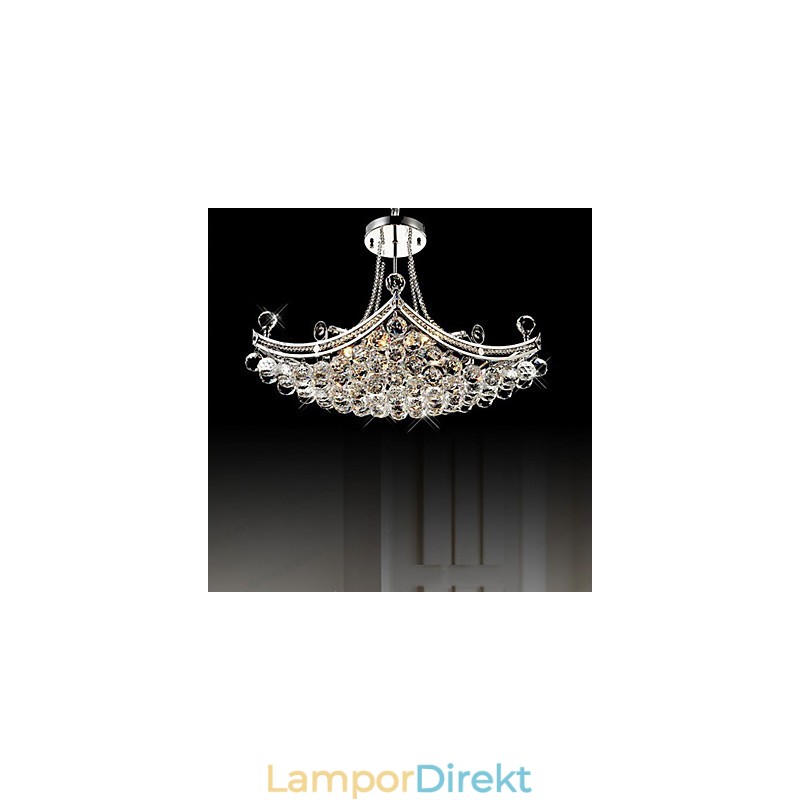 Modern Och Modern Kristall Galvaniserad Metall Taklampa
