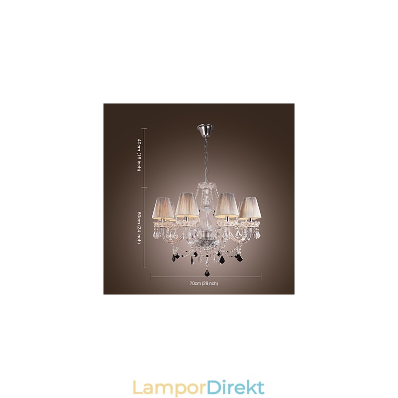 Ljuskrona Crystal Luxury Modern Living 8 Lampor