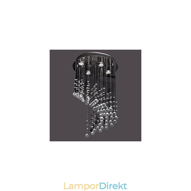 Modern Och Modern Kristallkrom Metall Infälld Montering