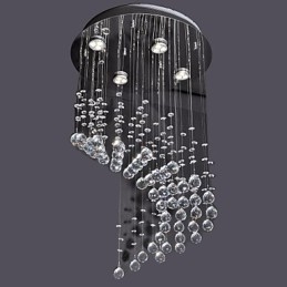 Modern Och Modern Kristallkrom Metall Infälld Montering