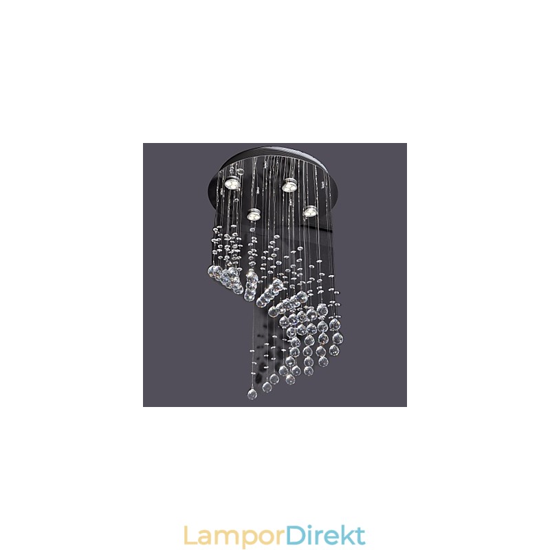 Modern Och Modern Kristallkrom Metall Infälld Montering