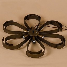 American Country Iron Industrial Wind Flower Pendellampa