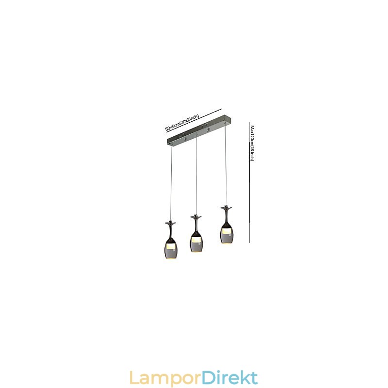 Pendellampor 3 Lampor Lång Bakplatta Modern Contemporary