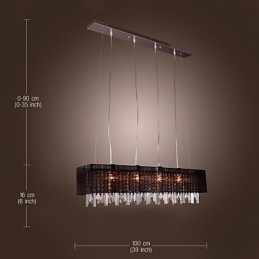 Modern Contemporary Island Crystal Other Metal Pendellampa