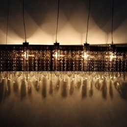 Modern Contemporary Island Crystal Other Metal Pendellampa