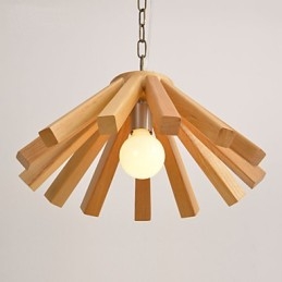 Retro Country Wood Bambu Pendellampa