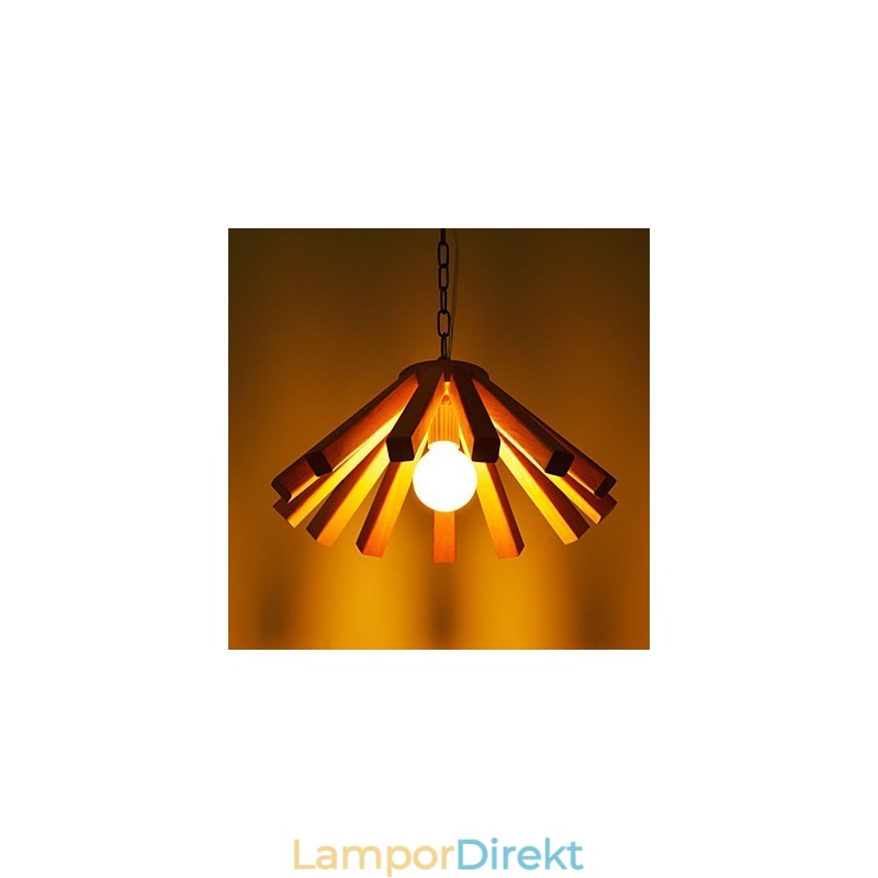 Retro Country Wood Bambu Pendellampa
