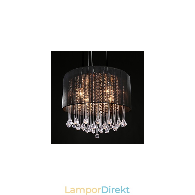 Drum Pendel Modern 4 Lights Winding Lampskärm Kristall Ljuskrona Ljuskrona Modern Minimalistisk Design