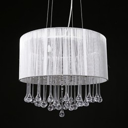 Drum Pendel Modern 4 Lights Winding Lampskärm Kristall Ljuskrona Ljuskrona Modern Minimalistisk Design