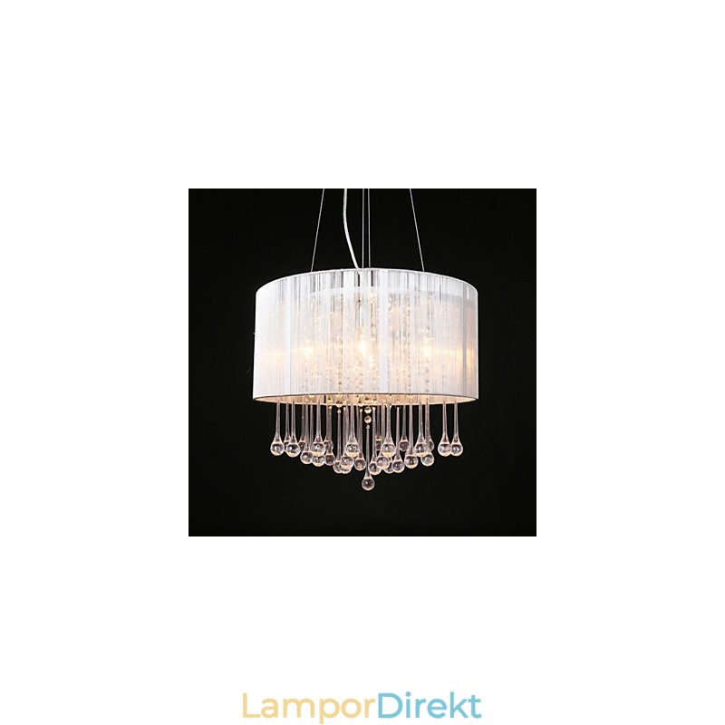 Drum Pendel Modern 4 Lights Winding Lampskärm Kristall Ljuskrona Ljuskrona Modern Minimalistisk Design