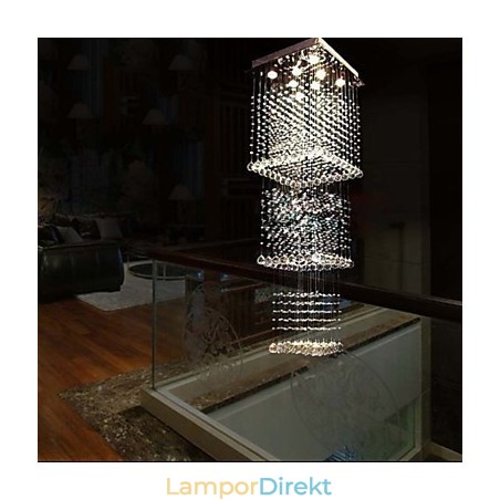 Takkristallhängande Lampor Belysning 8 Lampor Modern Lyxig Silver Canpoy K9 Klarkristall Armaturer