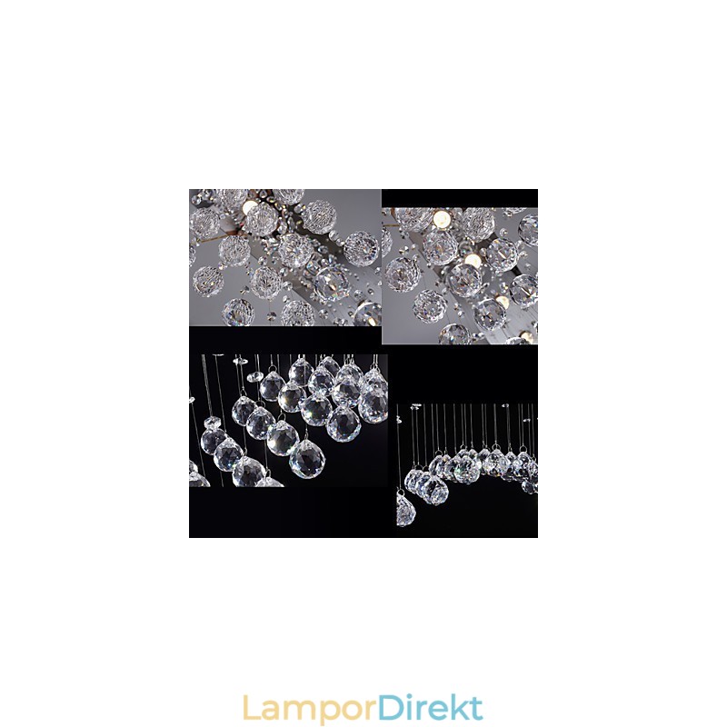 Takkristallhängande Lampor Belysning 8 Lampor Modern Lyxig Silver Canpoy K9 Klarkristall Armaturer